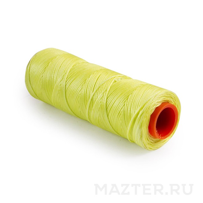 Нить вощёная Dafna неоново-жёлтая, полиэстр, 1 мм