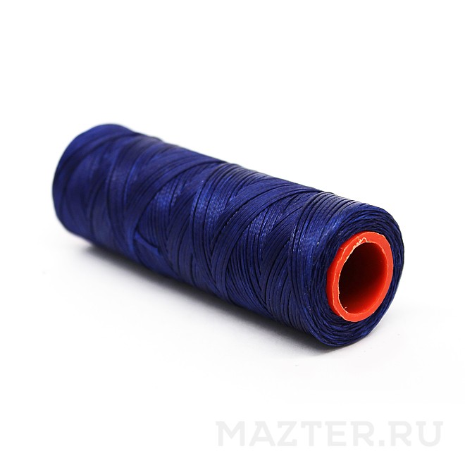 Нить вощёная Dafna тёмно-синяя, полиэстр, 1 мм