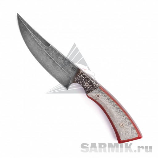 Нож Olamic "Nero" №1621, цельнометаллический, дамасская сталь