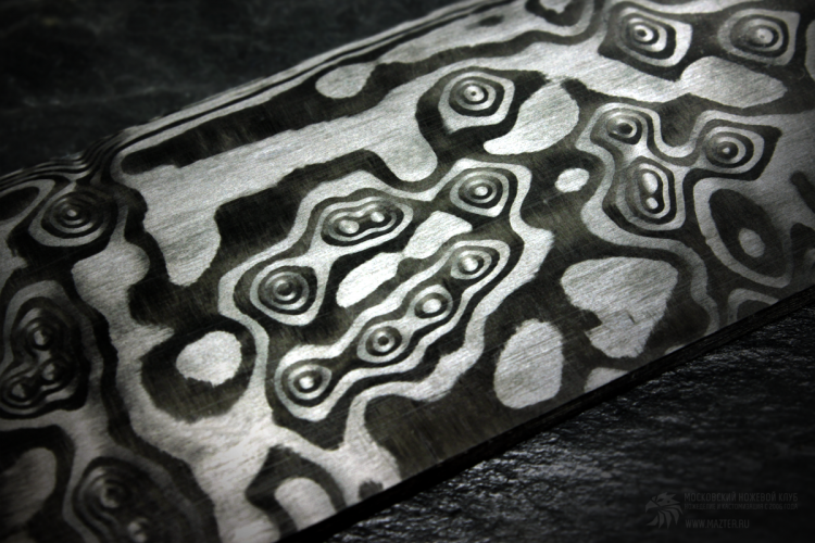 Карбон дамасский, плашка 120×50×5 мм