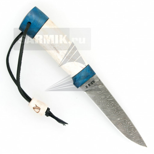 Нож "Skandy Hunter" №0983 со скримшоу, дамасская сталь