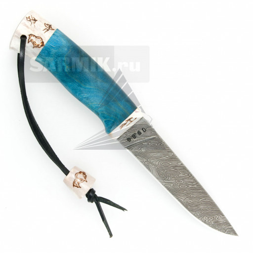 Нож "Skandy Hunter" №0986 со скримшоу, дамасская сталь