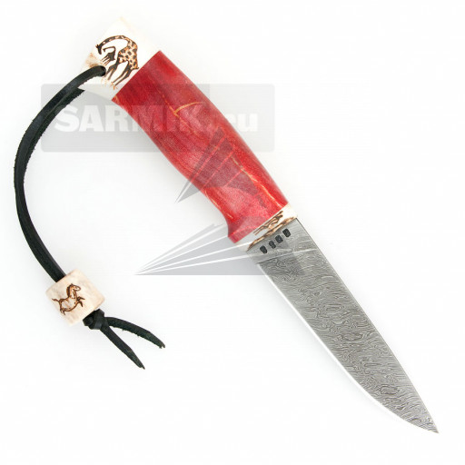 Нож "Skandy Hunter" №0988 со скримшоу, дамасская сталь