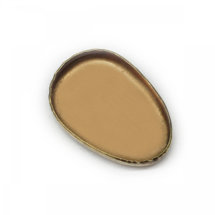 Тыльник, латунь (32×22 мм), вогнутый с бортиками