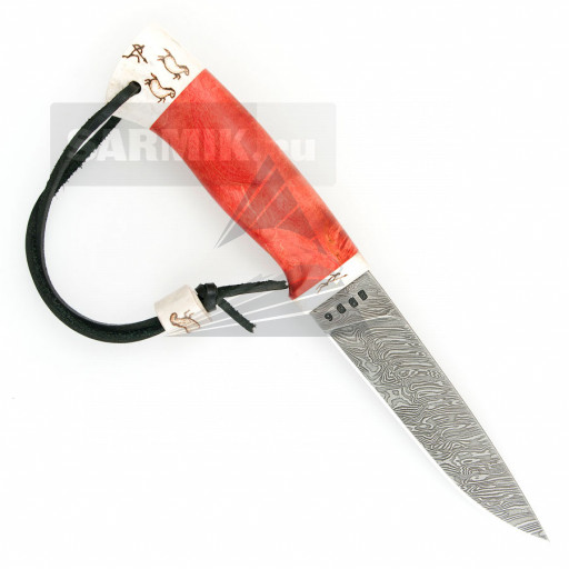 Нож "Skandy Hunter" №0996 со скримшоу, дамасская сталь