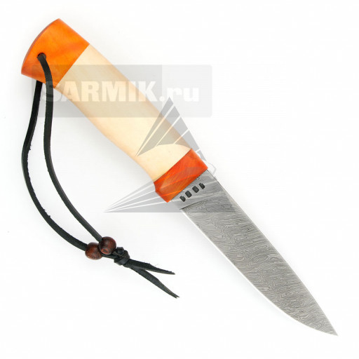 Нож "Skandy Hunter" №1001 со скримшоу, дамасская сталь