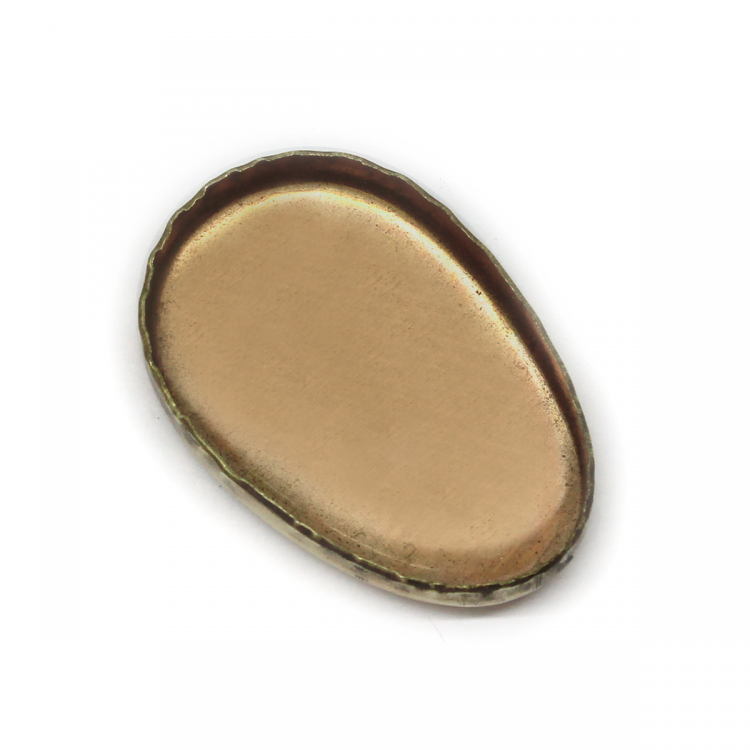 Тыльник, латунь (36×25×4 мм, без отверстия), вогнутый с бортиками