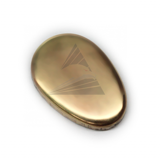 Тыльник, латунь (36×25×4 мм, без отверстия), вогнутый с бортиками