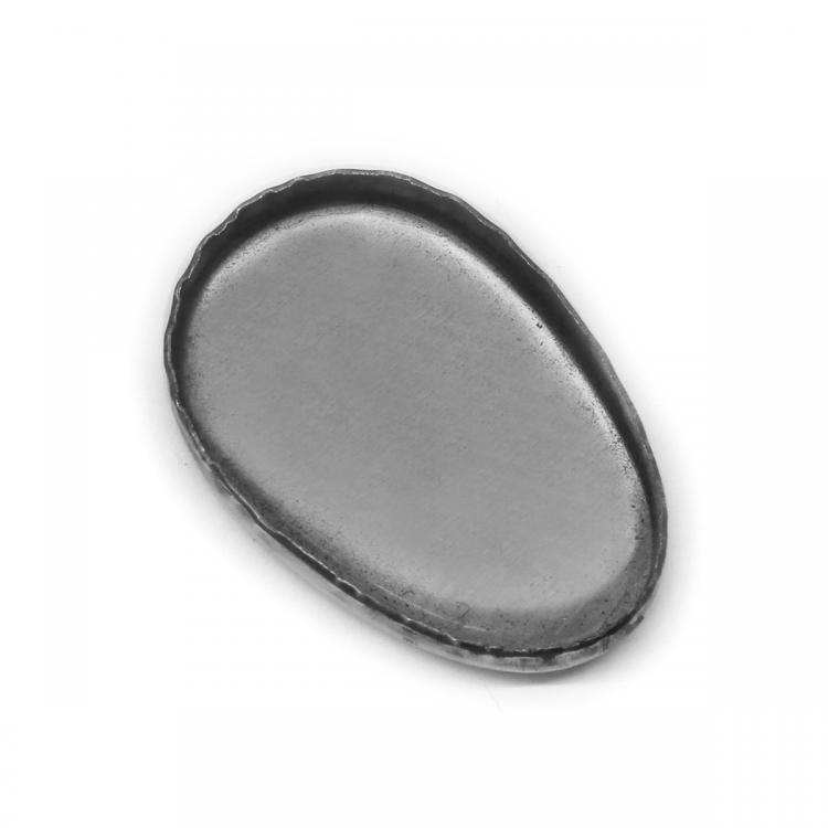 Тыльник, нейзильбер (36×25×4 мм, без отверстия), вогнутый с бортиками