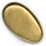 Тыльник, латунь (55×33×5 мм, без отверстия), вогнутый с бортиками