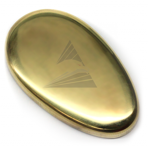 Тыльник, латунь (55×33×5 мм, без отверстия), вогнутый с бортиками