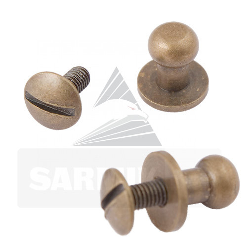 Кобурная кнопка 6/9 мм, старая латунь