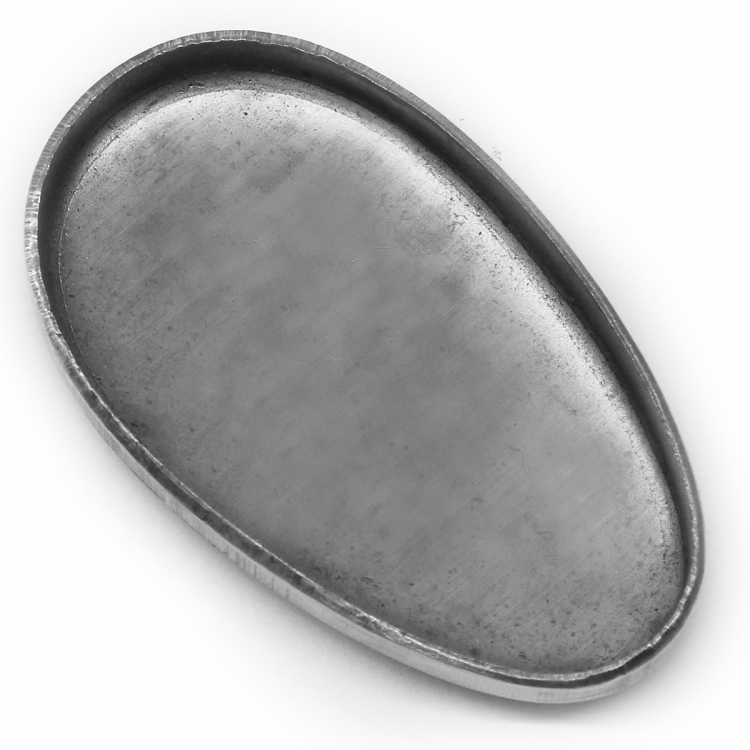 Тыльник, нейзильбер (55×33×5 мм, без отверстия), вогнутый с бортиками