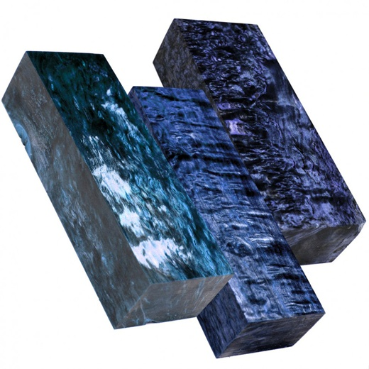 Карельская берёза стабилизированная, синяя, 1 сорт