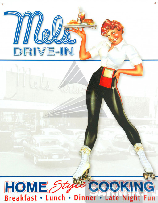Винтажная жестяная картина Tin Signs "Mels drive-in"