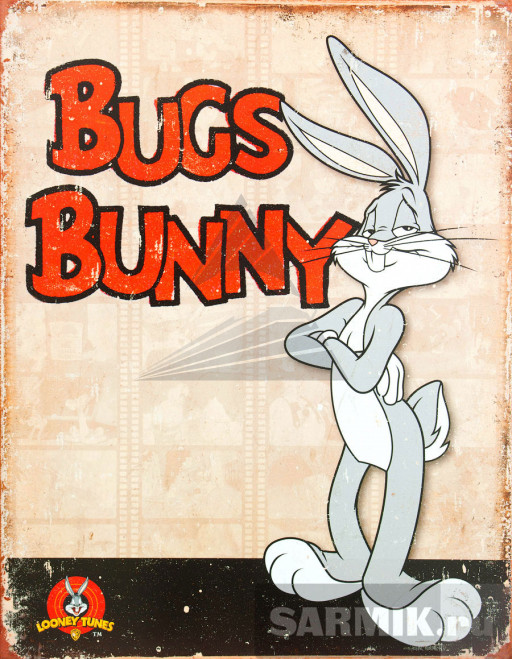 Винтажная жестяная картина Tin Signs "Bugs Bunny"