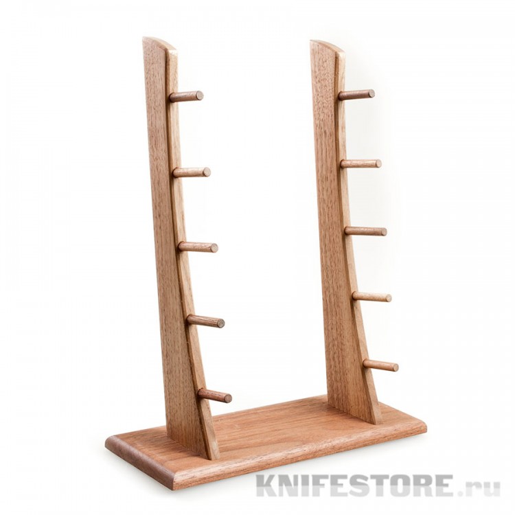 Стойка из ореха высокая на 5 ножей