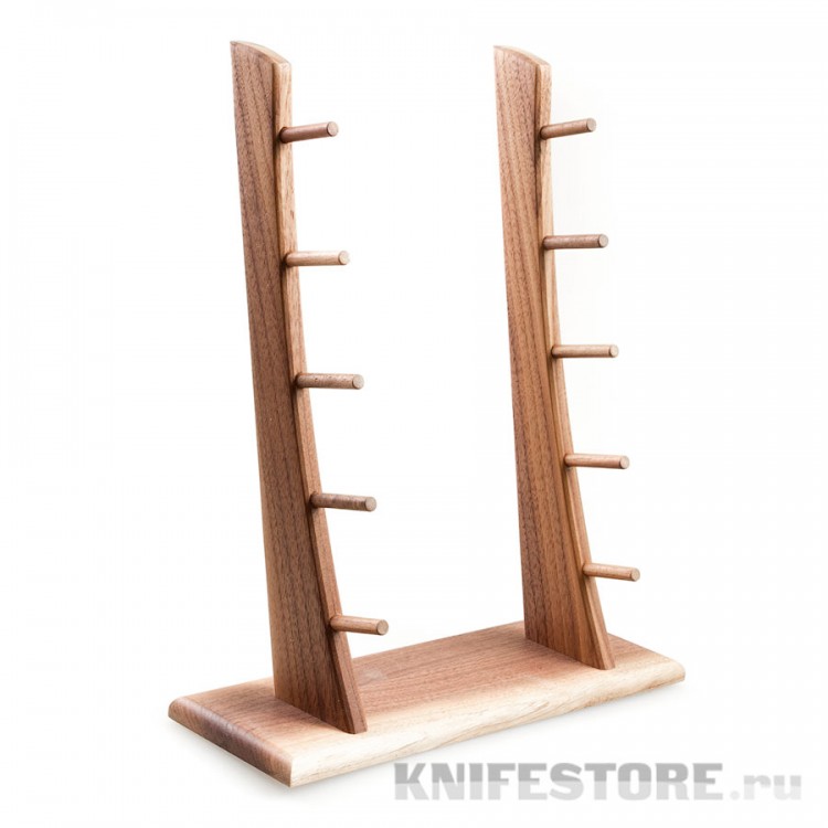 Стойка из ореха высокая на 5 ножей