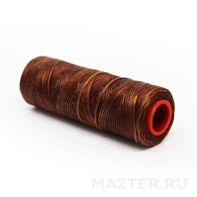 Нить вощёная Dafna тёмно-коричневая, полиэстр, 1 мм