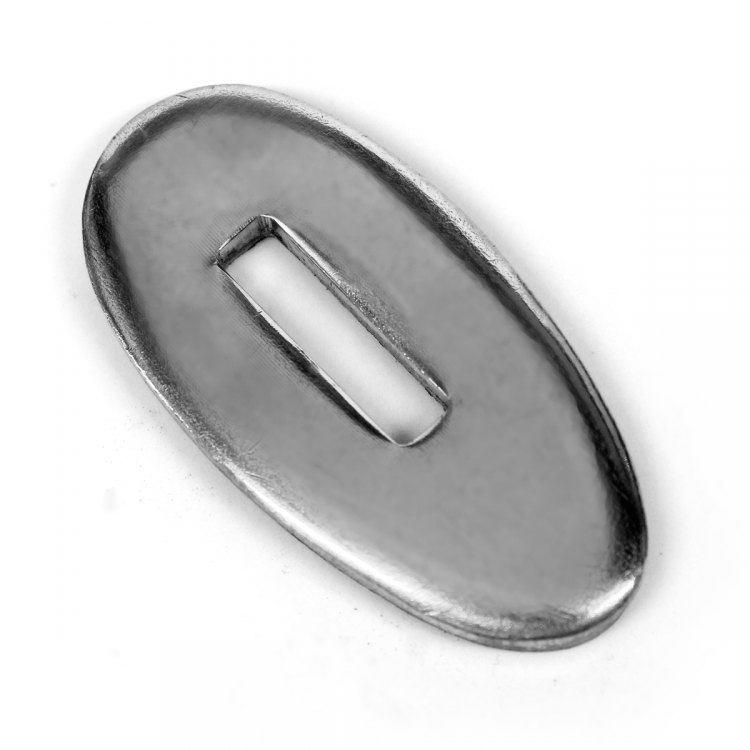 Больстер R35~, нейзильбер (35×18×3 мм, отверстие 14×3 мм)